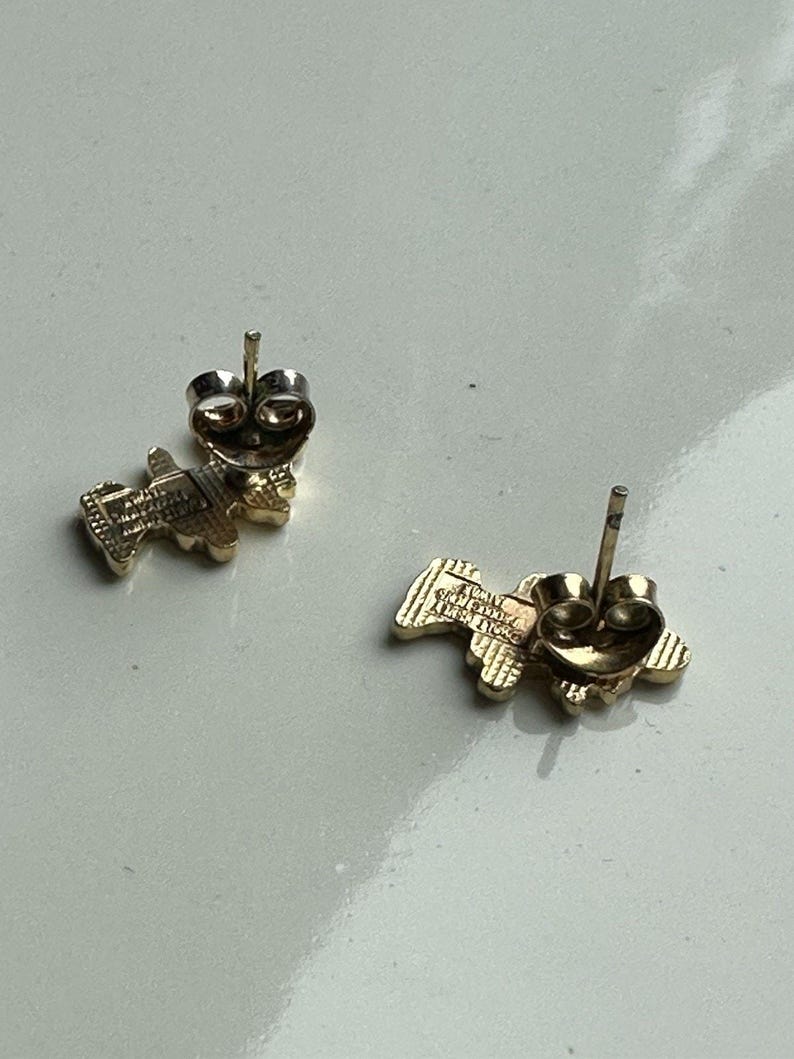 Pendientes vintage de Minnie Mouse en cloisonné, de Walt Disney Productions, hechos en Taiwán. imagen 5