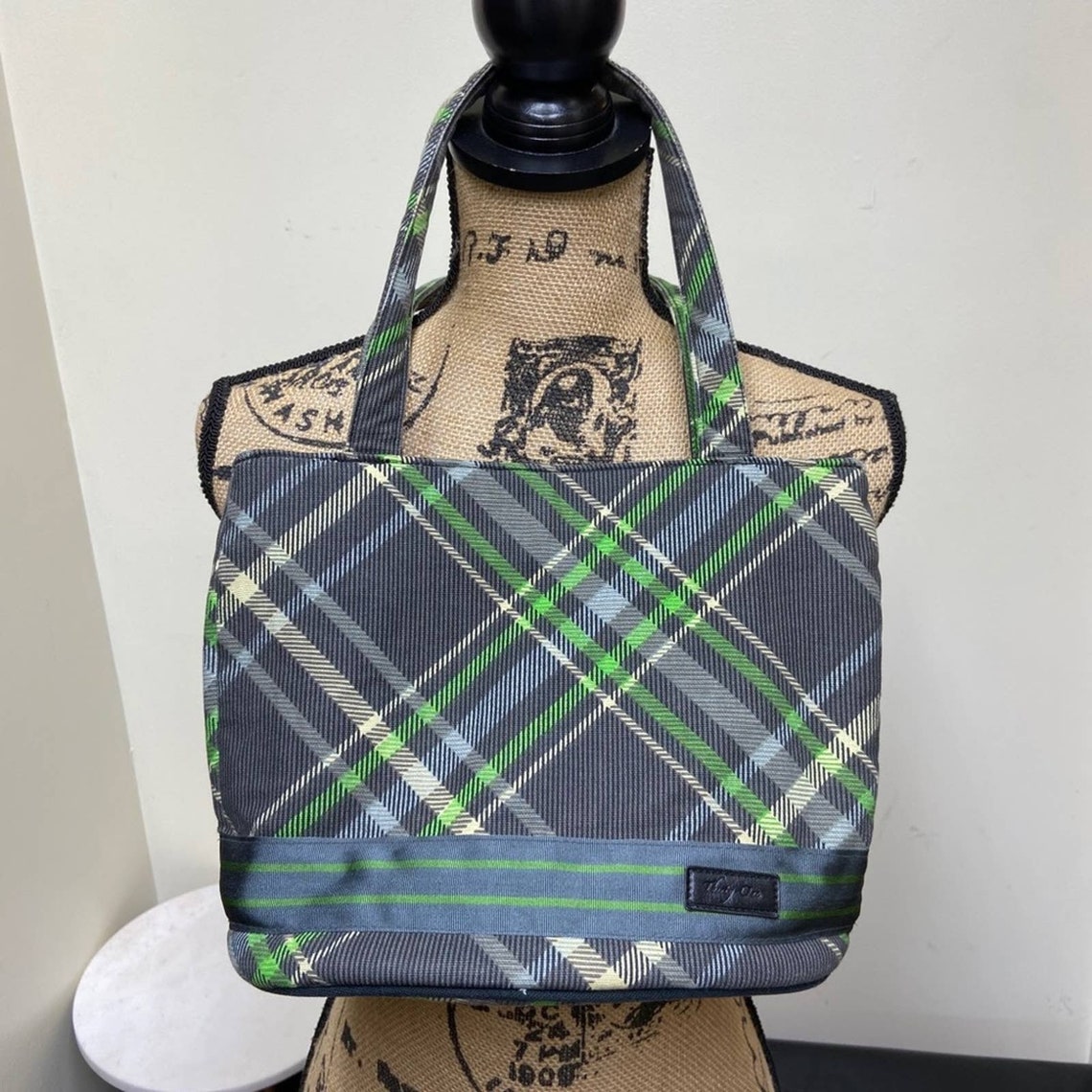 green tartan purse