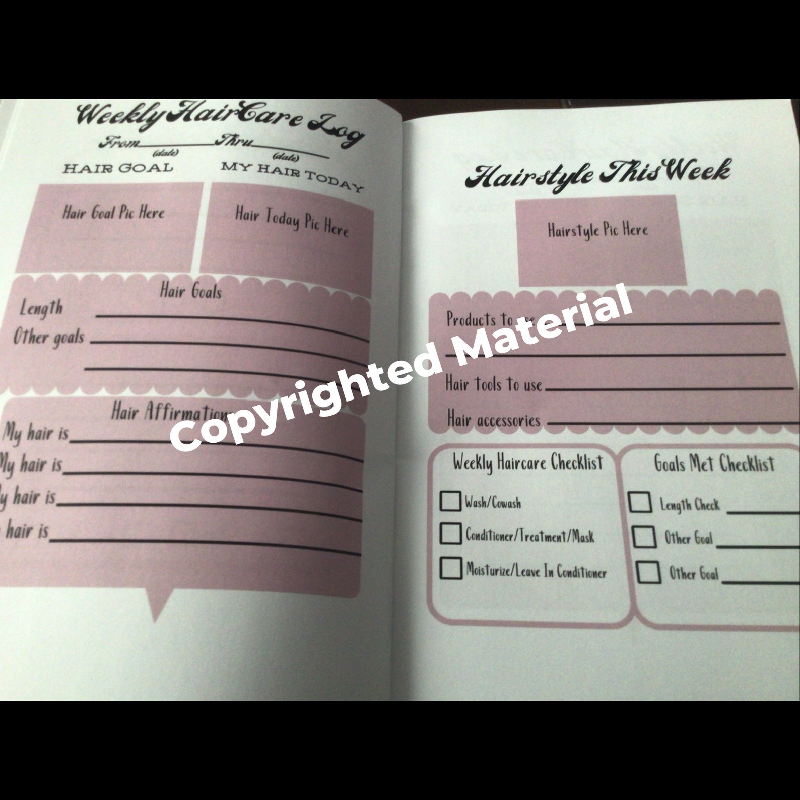 Natural Hair Care Journal & Log Etsy