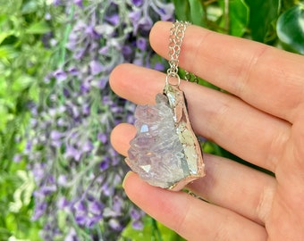 Raw Amethyst Pendant Necklace, Real Amethyst Jewellery, Gemstone Jewelry, Crystal Pendant, Crystal Necklace, Crystal Healing, Unique Gift