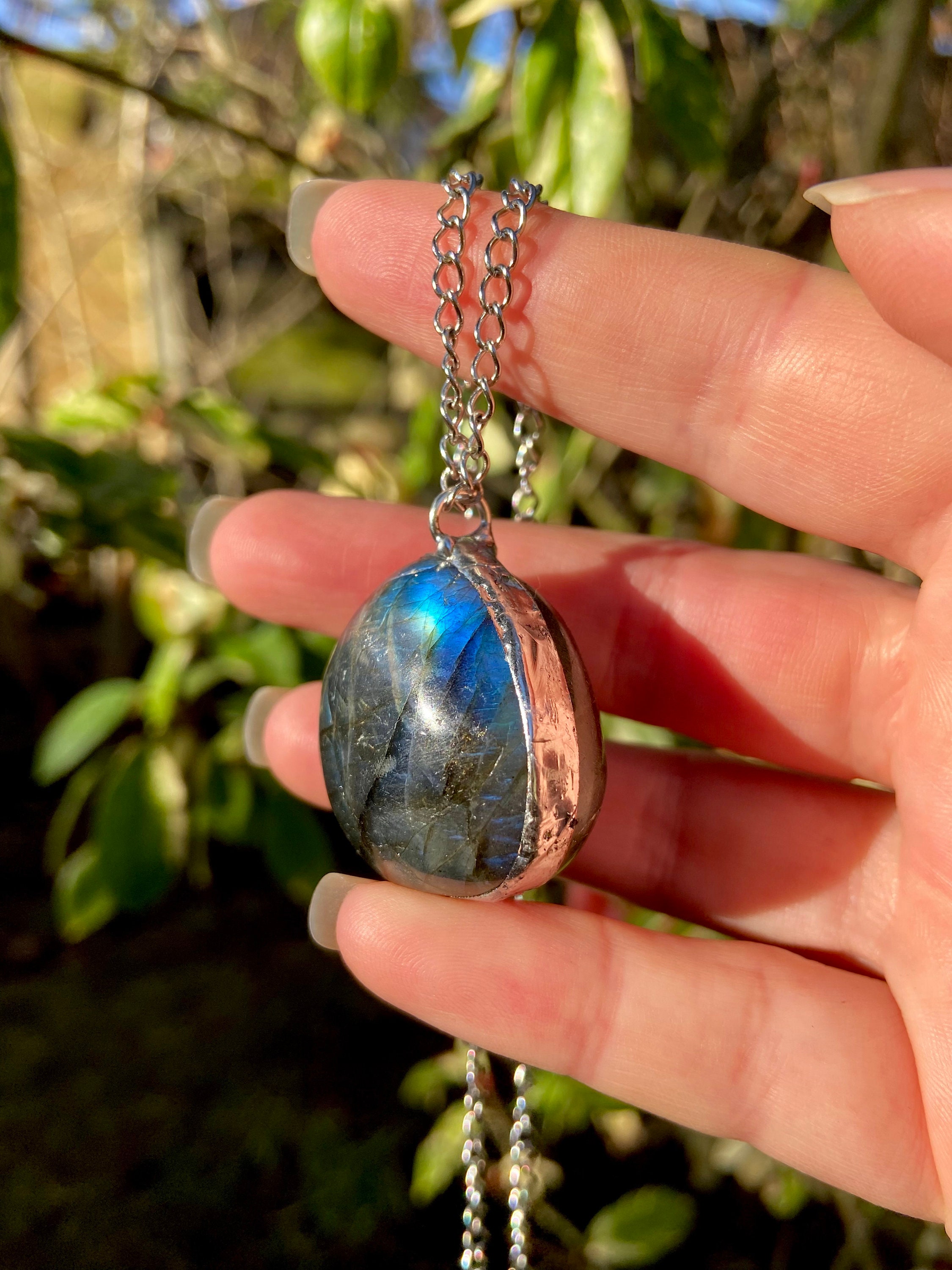 Real on sale labradorite necklace