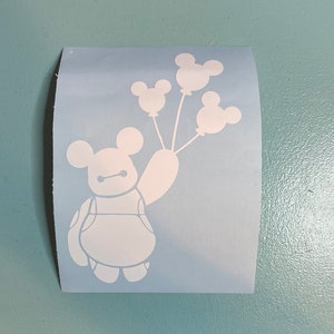 Disney Inspired Baymax Mickey Ears and Mickey Balloons vinyl decal, car decal, laptop decal, Baymax, BigHero6, Big Hero 6, Disney decal