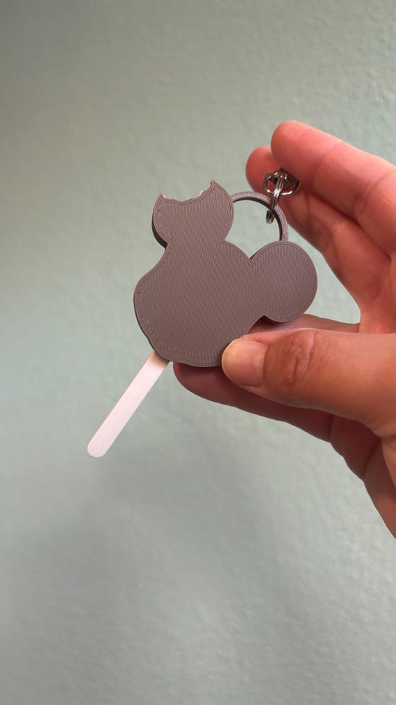 Mickey Ice Cream keychain, Mickey, ice cream, bag charm, backpack charm, Mickey shaped food, chocolate ice cream