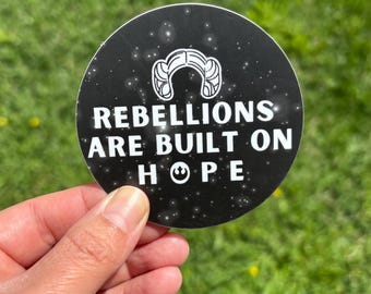 Princess Leia Inspired 'Rebellion is Built on Hope' Star Wars Sticker
