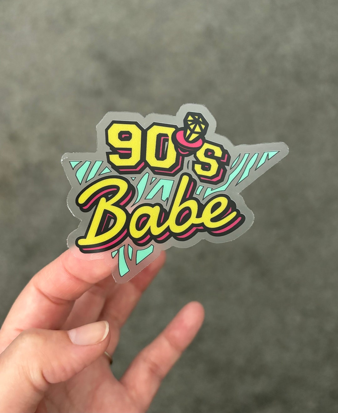 90’s Babe Sticker, Retro, 90s, Nineties, Laptop, Cellphone, Transparent ...