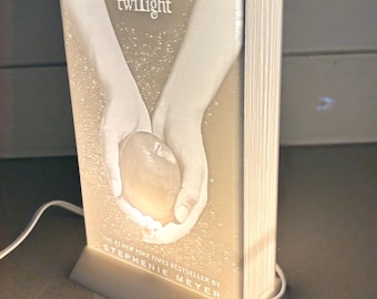 Twilight Inspired Lithophane Lamp, Book Shelf Decor, Fantasy Gift