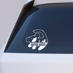 Hakuna Matata car decal, Simba, Timon, Pumba, vinyl decal, car decal, laptop decal