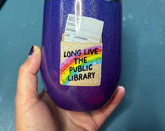 Long Live The Public Library tumbler, Library Card