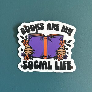 Book Lover Sticker, Bookish Introvert Laptop Decal, Matte Finish