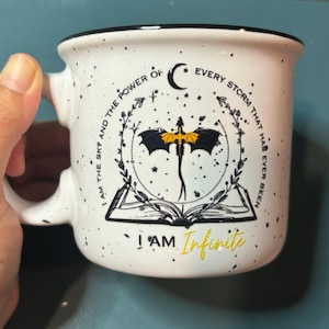 I am Infinite Dragons Ceramic Coffee Mug, 14 oz, Bookish Romantasy