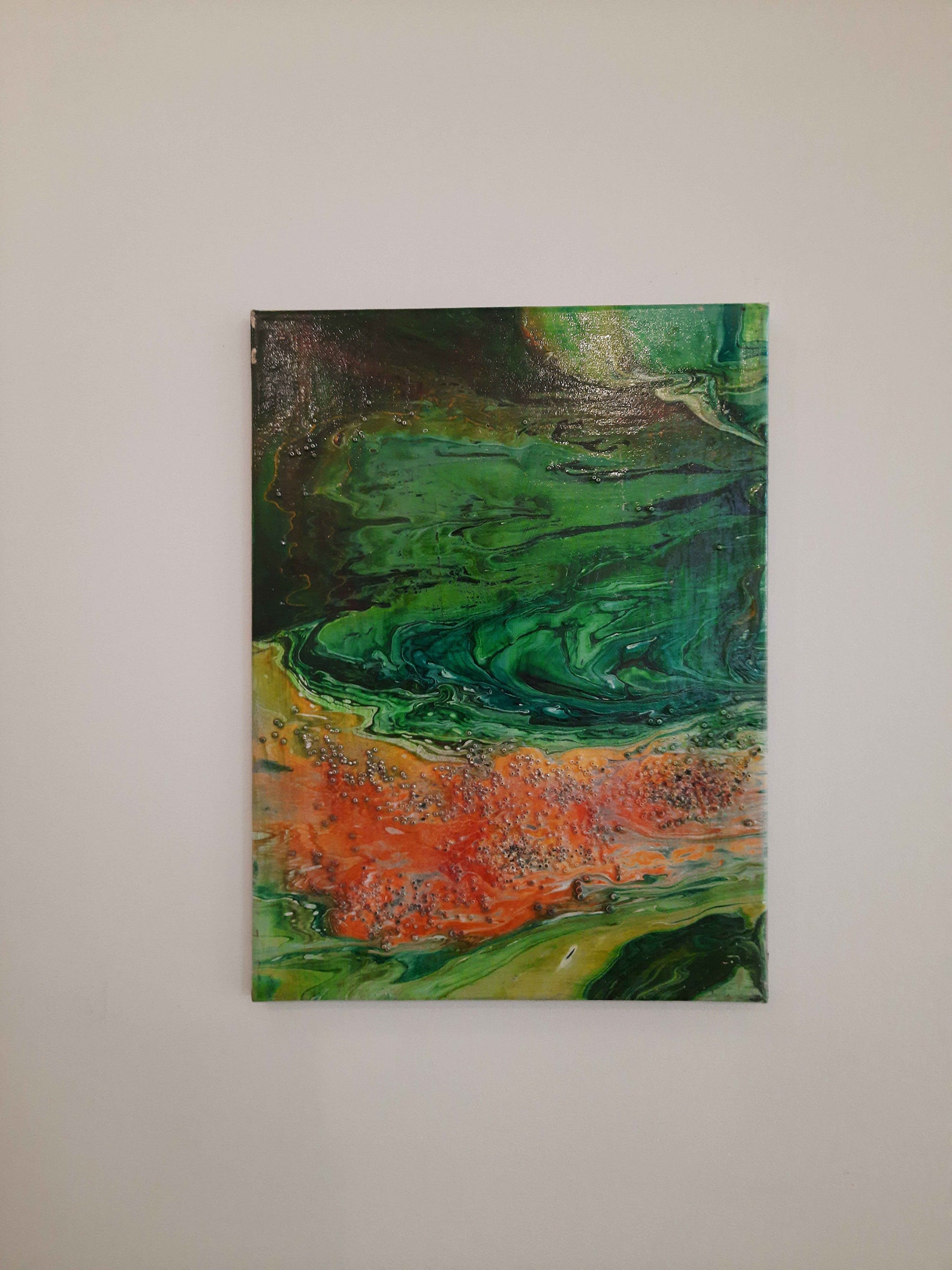 Green and Orange Abstract Acrylic Painting Original Large Art | Etsy