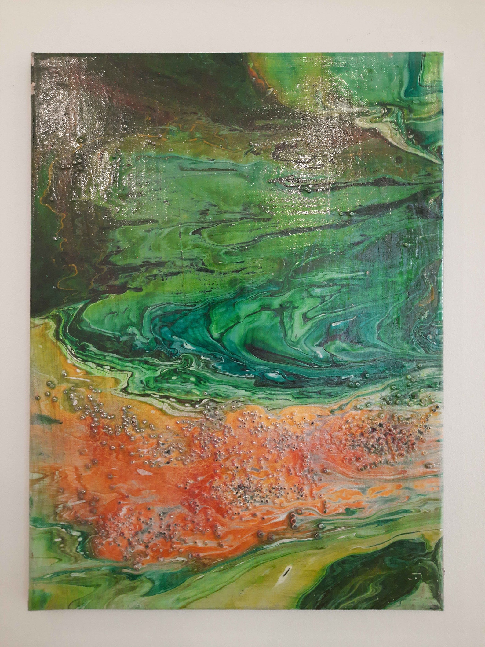 Green and Orange Abstract Acrylic Painting Original Large Art | Etsy