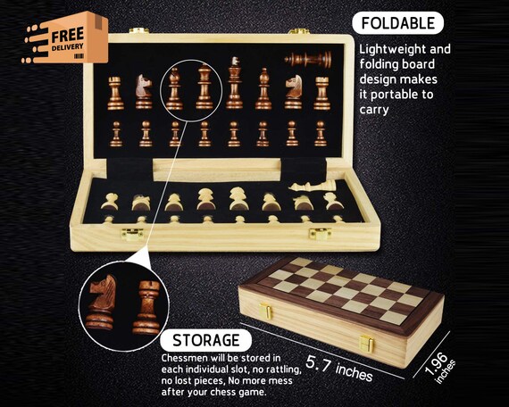 Magnetic Travel Chess Set Folding Brain Board Game - Open Box