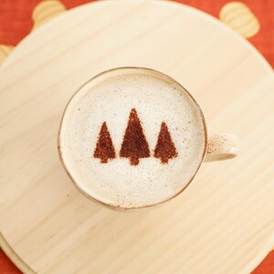Simple Christmas Tree | Drink Foam Stencil | Coffee, Lattes, Cocktails, Matcha