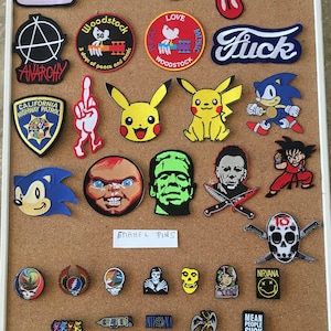 PATCHES & PINS. Iron on, embroidered patches. Enamel pins.