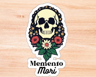 Adesivo de caveira Memento Mori, decalque de vinil católico