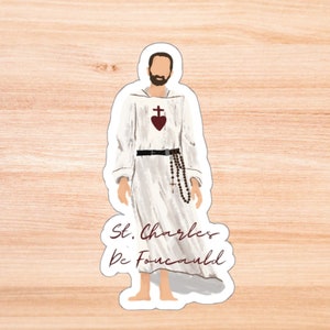 Adesivi Kiss-Cut di San Carlo de Foucauld, decalcomania in vinile di Santo cattolico