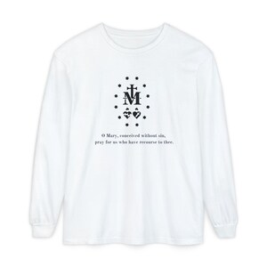 Miraculous Medal 1 Unisex Garment-dyed Long Sleeve T-Shirt