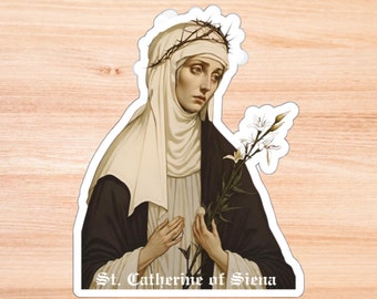 St. Catherine of Siena Kiss-Cut Stickers, Catholic Saint Vinyl Decal