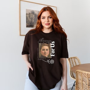 St. Therese of Lisieux Unisex Heavy Cotton Tee, Catholic Saint Graphic T-shirt