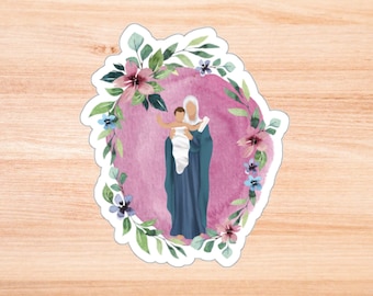 Our Lady Queen of the Apostles Kiss Cut Stickers, Catholic Vinyl Decal