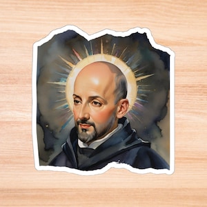 St. Ignatius Kiss-Cut Stickers, Catholic Saint Vinyl Decal
