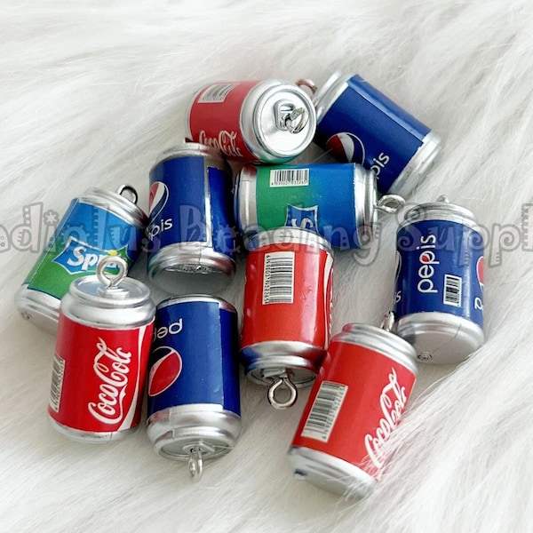 25mm Soda Charms, Acrylic/Plastic Charms with Hook, Soda Beads, Jewelry Supplies, Drink Beads, Cola Pendants, Jewelry Making, Cola Beads