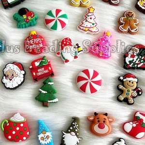 Tiny Christmas Beads, Loose Beads, Colorful Beads, Silicone Beads, Focal Beads, Christmas Silicone Beads, Santa Beads, Merry Christmas Beads