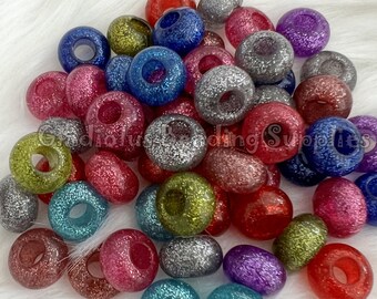 Sunrony 100Pcs Silicone Beads Bulk 12mm 15mm, Lentil Multicolor Leopard Print