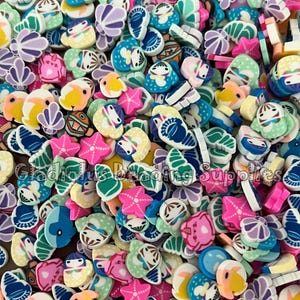 Sea Theme Clay Slices, Mermeid Clay, Non Edible Sprinkle Mix, Spring Polymer Clay, Fake Sprinkles, Nail Art Supplies, Shaker Mix, Beach