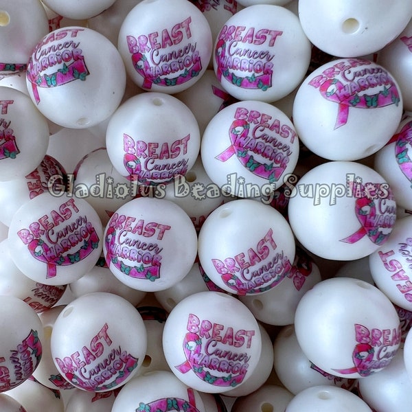 20mm Breast Cancer Warrior, Chucky Bubblegum Beads, Acrylic Matte Gumball Beads, Chunky Beads, Wholesale Beads, Beading Supplies, Loose bead