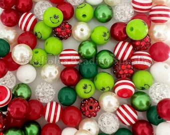 12mm Beads, Christmas Set #1, Loose Beads, Acrylic Beads, Chunky Bubblegum Beads, Round beads, Christmas Beads, Beading Supplies, Gumball