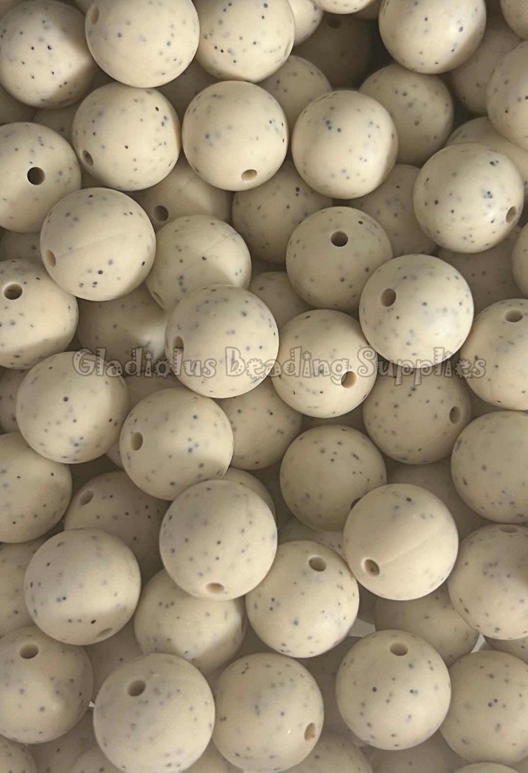 15mm Beads, Navajo Granite Silicone Beads, Granite Beads, Wholesale Beads, Loose Beads, Round
