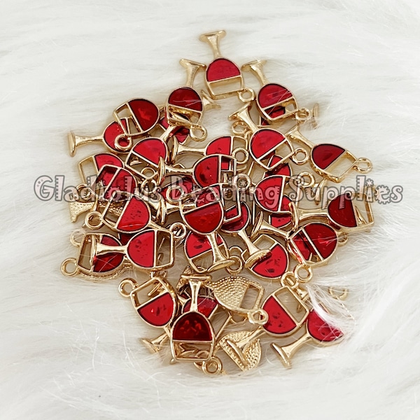 18mm Wine Enamel Charms, Colorful Wine Charm, Charms, Loose Charms, Jewelry Supplies, Metal Charms, Pendant, Jewelry Making, Love, C03