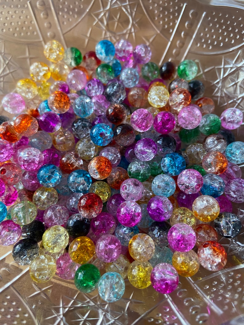 8mm Cracked Beads Loose Acrylic Beads Wholesale Bulk Etsy