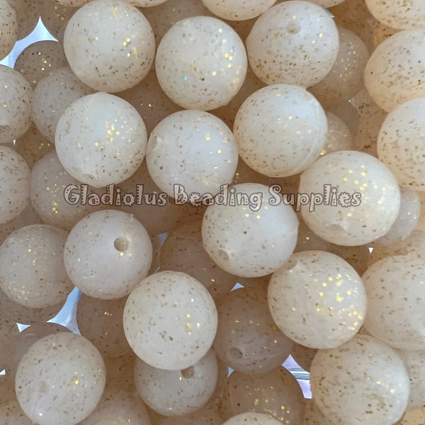 15mm Beads, Gold Solid Glitter Round Beads, Silicone Round Beads, Glitter Beads, Wholesale Beads, Loose Round beads, Crafting Supplies, DIY