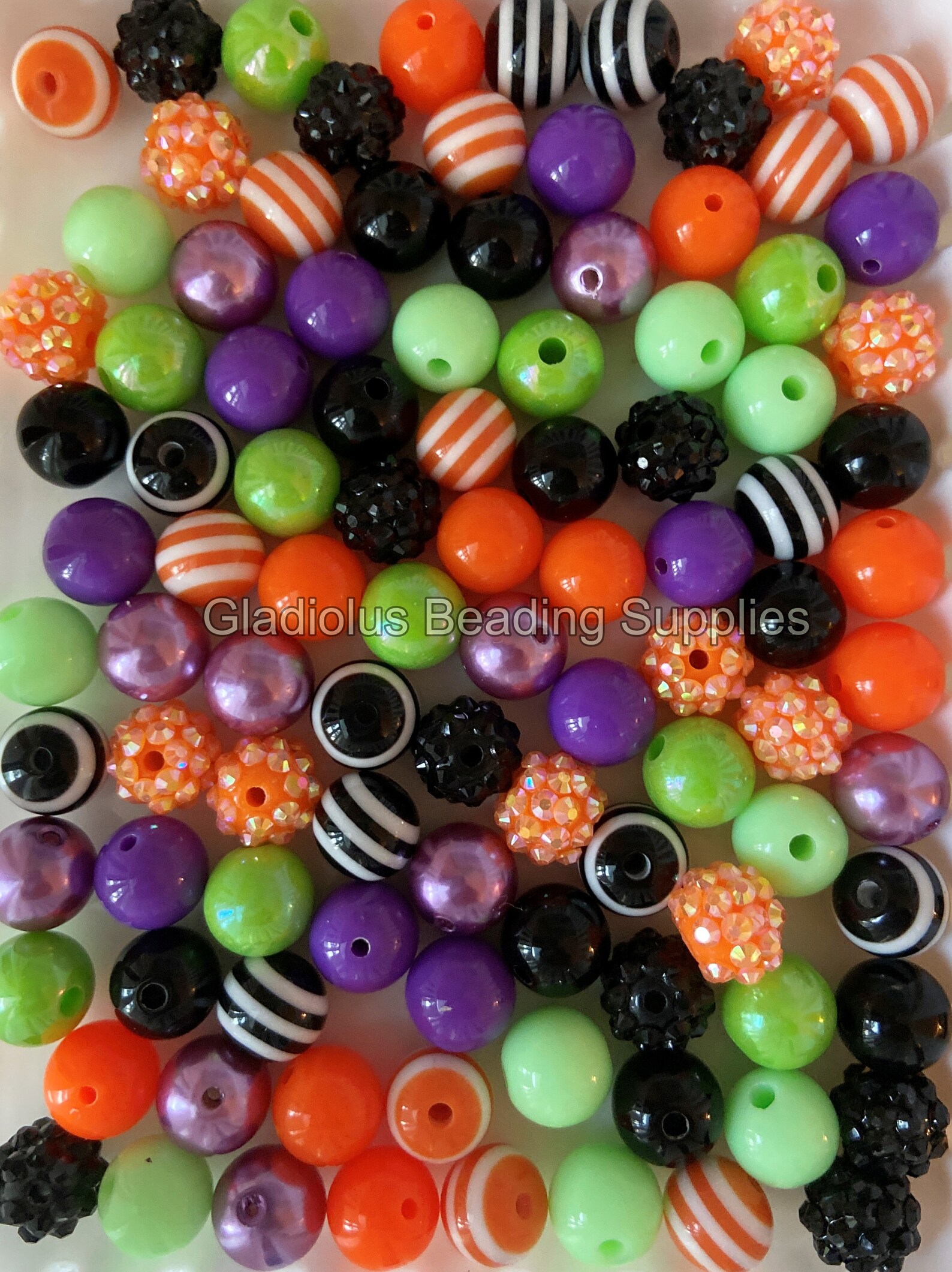 100 Qty 12mm Beads Halloween Set Beads Craft Acrylic Beads Etsy