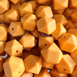 14mm Mango, Hexagon Silicone Beads, Wholesale Silicone Beads, Loose Silicone beads, Beading Supplies, Crafting Supplies, Beading #17