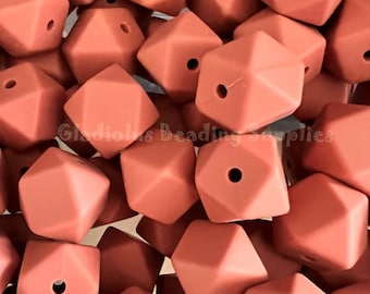 14mm Maroon, Hexagon Silicone Beads, Wholesale Silicone Beads, Loose Silicone beads, Beading Supplies, Crafting Supplies, Beading #16