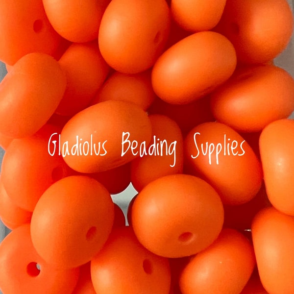 14mm Orange Abacus Beads, Silicone Beads, Colorful Beads, Wholesale Beads, Bulk beads, Loose Bead, Crafting Supplies, AB14