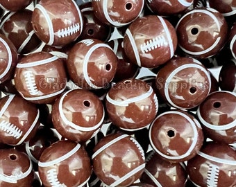 20mm Football Beads, Chucky Bubblegum Beads, Chunky Beads, Gumball Beads, DIY Chunky Necklace, Acrylic Beads, Jewelry Supplies, Loose Beads
