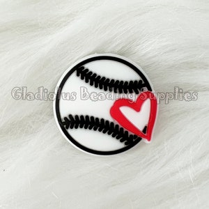 29mm*29mm, Baseball Beads, Focal Beads, Silicone Beads, Focal Silicone Beads, Loose Silicone Beads, Crafting Supplies, Colorful Beads