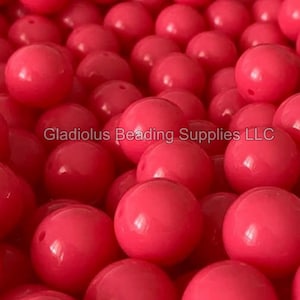 20mm Jelly Pink Beads - Bubblegum Beads - Acrylic Solid Beads - Chunky Bubble Gum Beads - DIY Jewelry - Beading Supplies -Jewelry Making S22