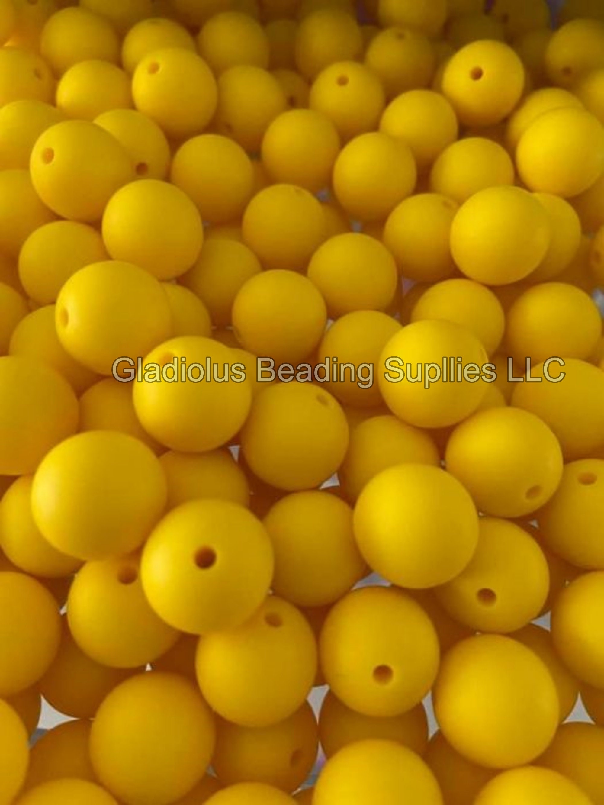 BPA Free Silicone Beads Beading Supplies Round Beads 15mm Solid Silicone Beads Silicone Beads Wholesale Yellow Loose Round beads