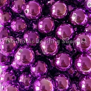 20mm Beads, Purple UV Bead, Pearly Look, Reflective Bead, Acrylic Beads, Chunky Bubblegum Beads, Loose Beads, Gumball Beads, Halloween Beads