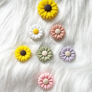 22mm&30mm, Sunflower Beads, Daisy Beads, Colorful Beads, Silicone Beads, Silicone Focal Beads, Loose Beads, Flower Shape, Crafting Supplies