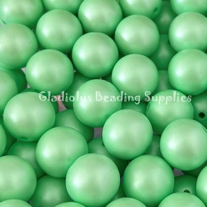 20mm Green Matte Bead, Chucky Bubblegum Beads, Acrylic Matte Gumball Beads, Wholesale beads, Beading Supplies, Bulk beads, Loose Beads