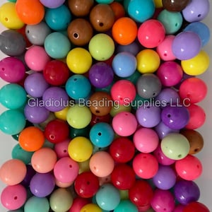 20mm Wholesale Beads - Bubblegum Beads - Acrylic Solid Beads - Chunky Bubble Gum Beads - DIY Jewelry - Beading Supplies - Jewelry Making