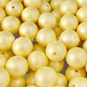 20mm Yellow Matte Bead, Chucky Bubblegum Beads, Acrylic Matte Gumball Beads, Wholesale beads, Beading Supplies, Bulk beads, Loose Beads