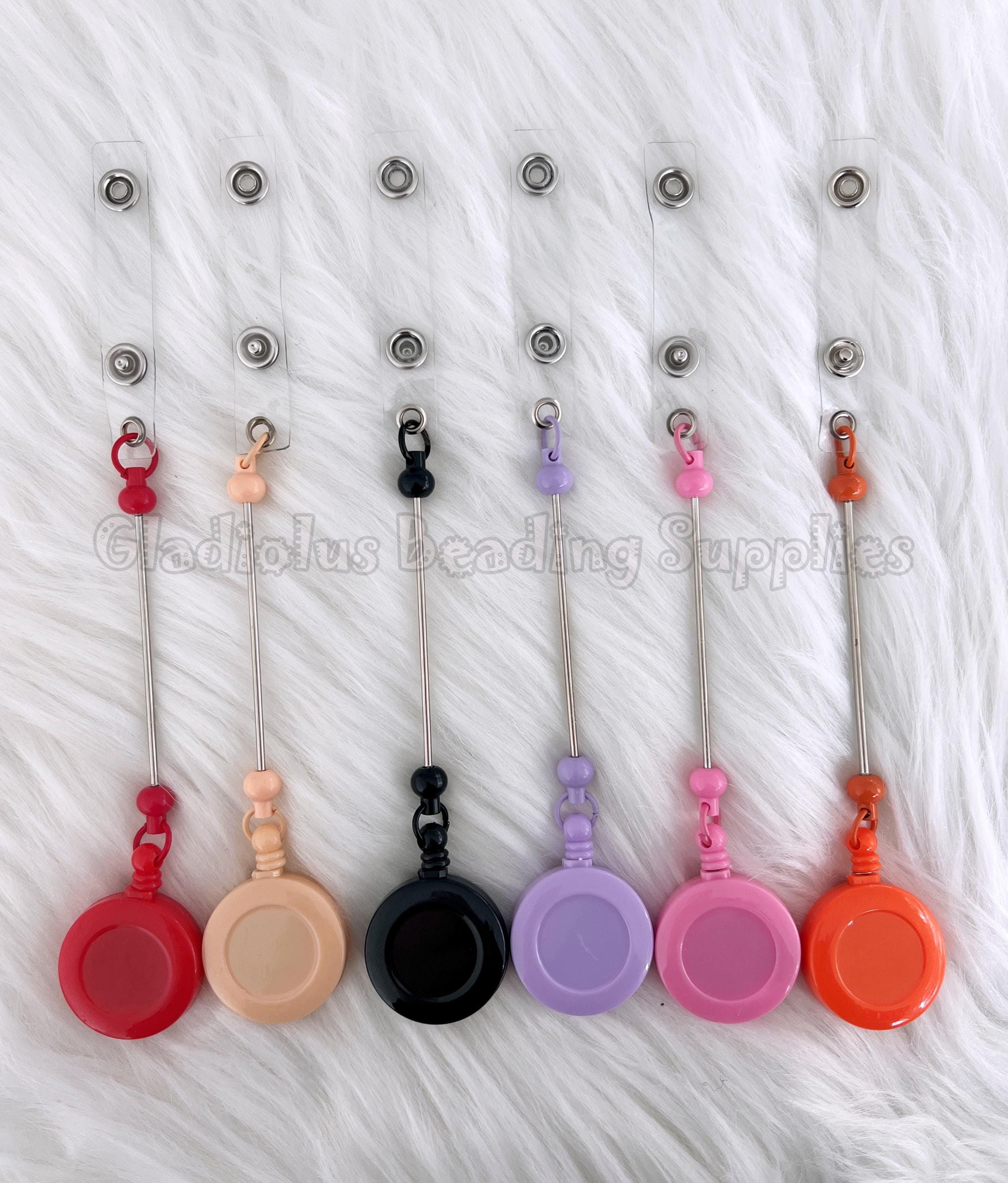 DIY Beadable Badge Reels, Beadable Bars, Keychain Blanks, Retractable Badge Reel Bars, ID Holder, DIY Chunky Bubblegum Beads, Custom Gift,